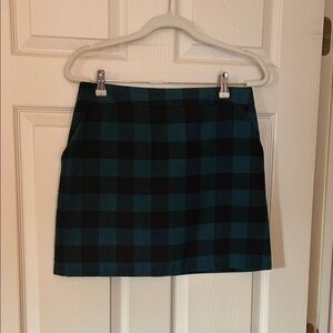 Forever 21 Checkered Mini Skirt - Black and Teal